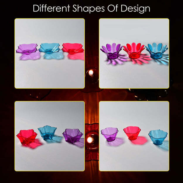 Magical Reflection Diya Set With 6 Attractive Design Cup Set Of 12 Pieces (6320)