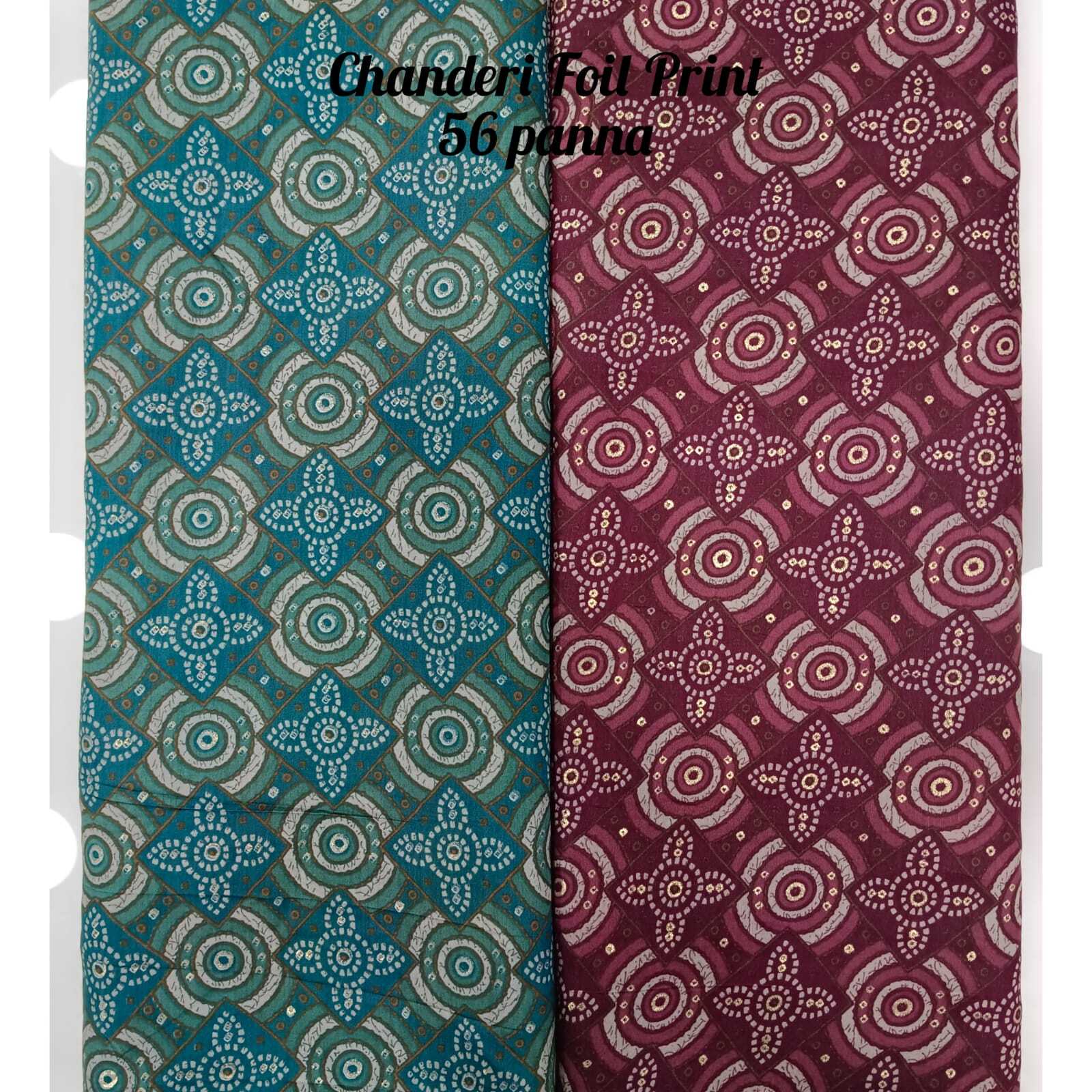 Chandri Foil Print Fabric - Width 56 Inches | Vibrant Colors, Lightweight Density For Women's Indian Wear