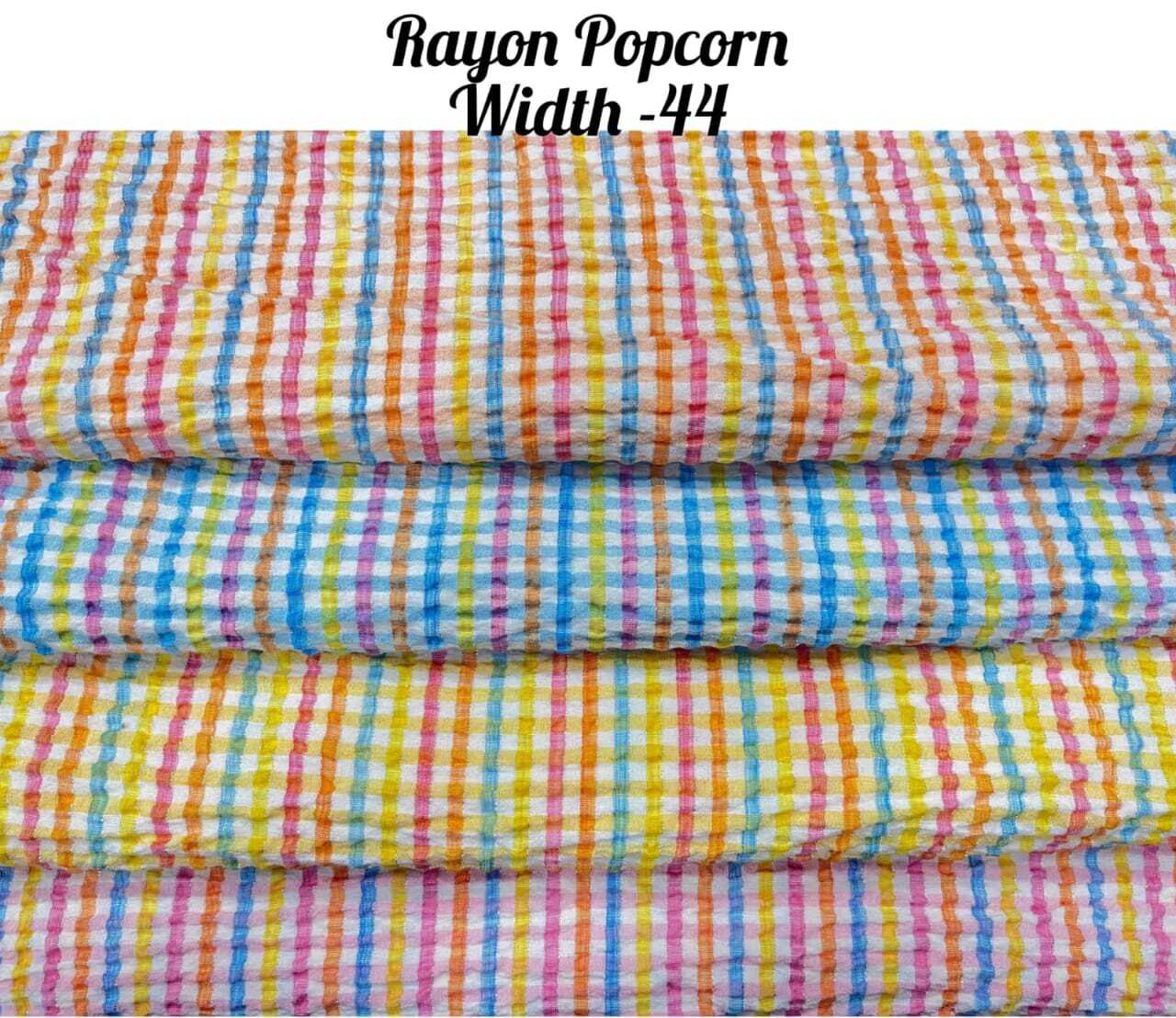 Rayon Popcorn - Printed 44" Width, 44 Meter Length | Versatile Fabric For Kurtas And Dresses, Available In All Colors