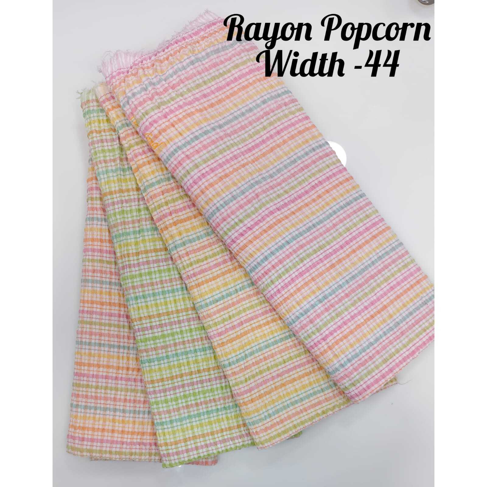 Rayon Popcorn - Printed 44" Width, 44 Meter Length | Versatile Fabric For Kurtas And Dresses, Available In All Colors
