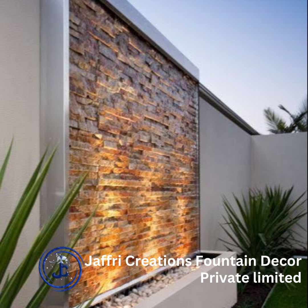 Cascade Wall Fountain In Frp - 6'h X 4'w, Rgb Led Lighting, Waterproof Electrical Wiring, Durable Frp, Submersible Pump, Outdoor Water Feature