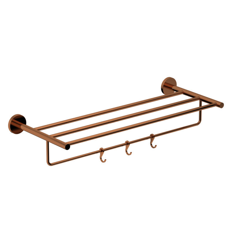 Towel Rack With Lower Rail And Hooks H2o