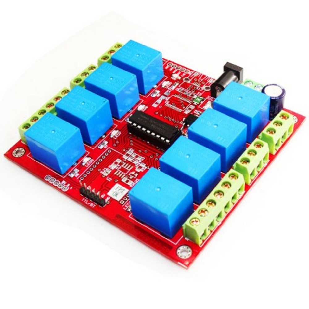 Red 8 Channel Relay Board Serial