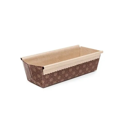 250gm Rectangular Baking Paper Mould - 165x65x50h Mm, Brown Color ...