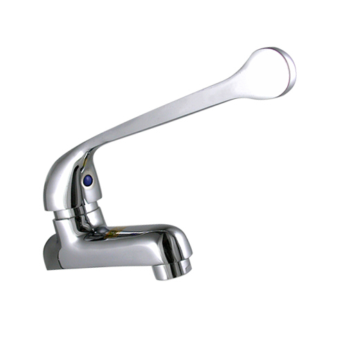 Elbow Operated Tap System Bp-f715 - Chromeplated Solid Brass Construction | Manually Wall Mounted, Mirror Chrome Finish, Glossy Surface