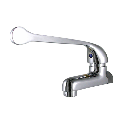 Elbow Operated Tap System Bp-f715 - Chromeplated Solid Brass Construction | Manually Wall Mounted, Mirror Chrome Finish, Glossy Surface