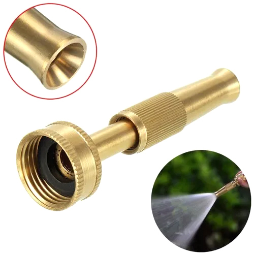 Garden Brass Adjustable Spray Nozzle - Brass & Aluminum Alloy Construction, 3/4 Inch Size, 50 Grams Weight | Versatile Usage For Industrial & Commercial Applications