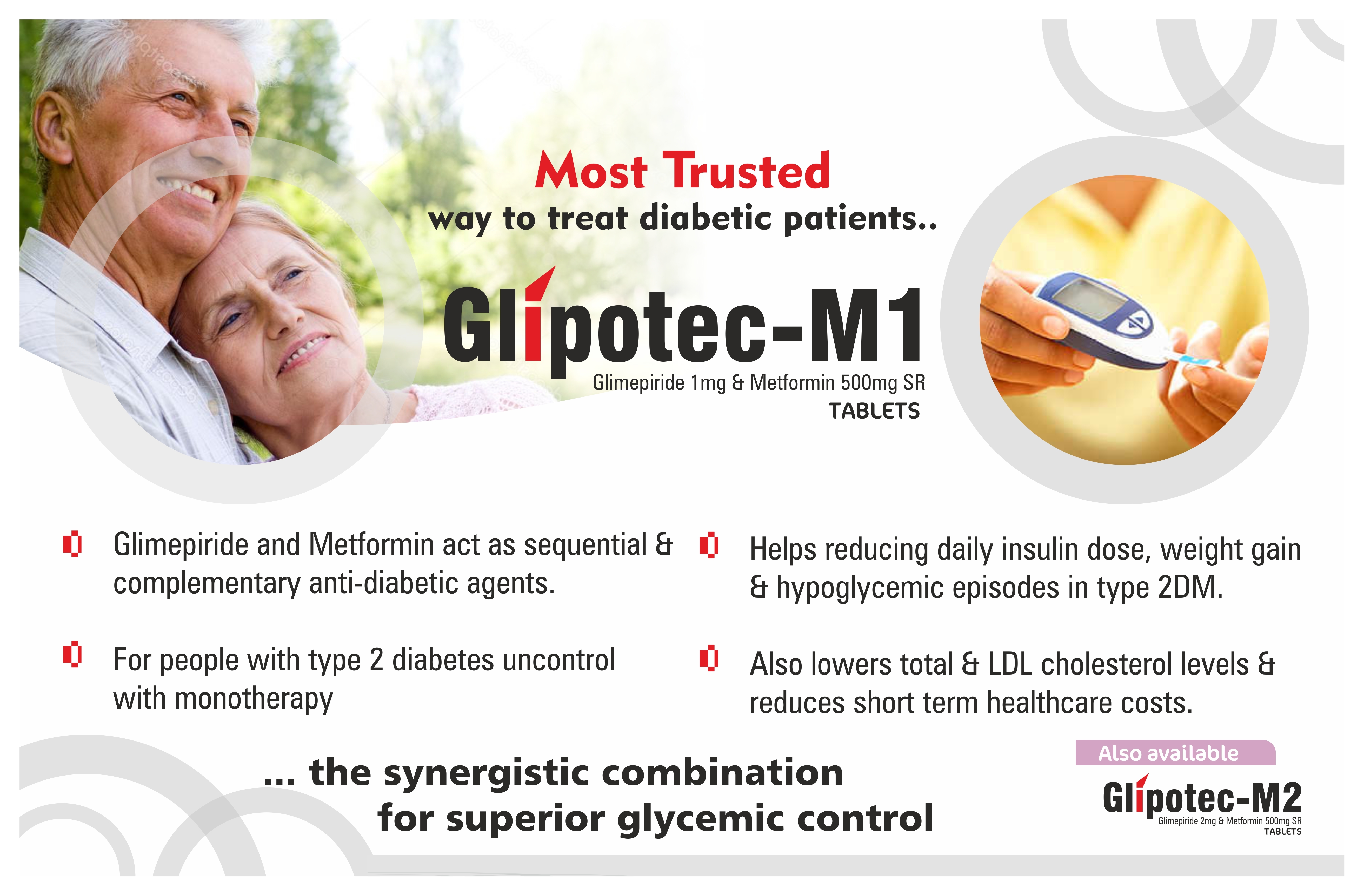 Glimepiride + Metformin Hydrochloride - 1mg/500mg Tablet Pr | Anti-diabetic Solution, Suitable For All, Blood Sugar Control
