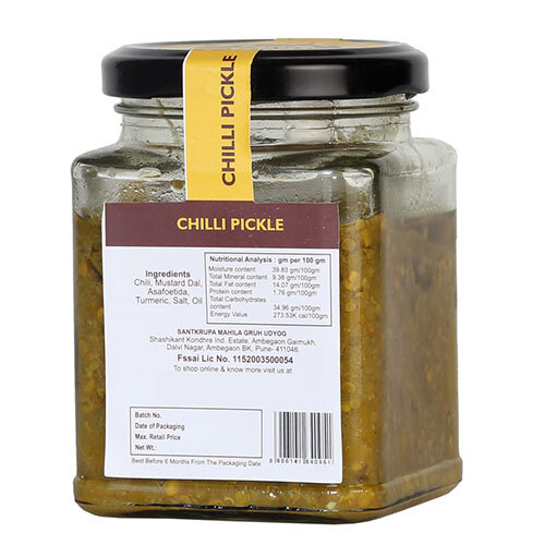 Chilli Pickle - 500g Spicy Condiment | Authentic Handcrafted Chilli, Natural Ingredients, No Preservatives, Up To 24 Months Shelf Life