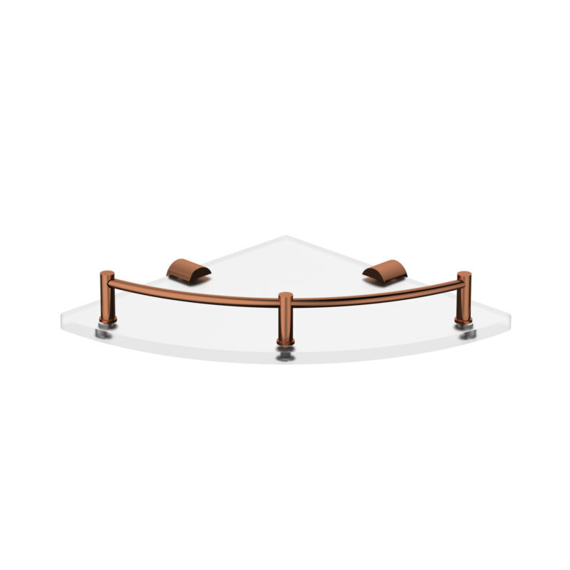 Gold Corner Glass Shelf With Rail H2o