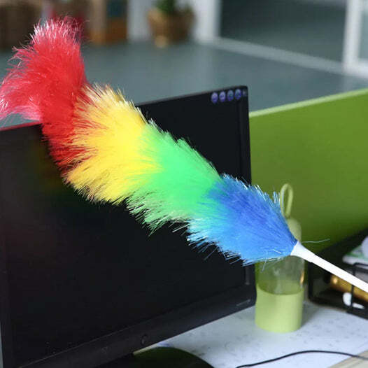 Colorful Feather Duster - 58x6x6 Cm | Lightweight, Washable, Reusable, Strong Grip Handle, Ideal For Furniture, Car, Ac, And Electronics Cleaning