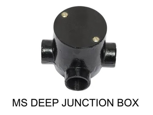 Ms Deep Round Junction Box (Pg) - Ms Material, Dimensions As Per Requirement, Color: Black | Protects Wiring Connections From Environmental Damage