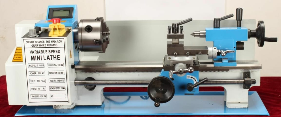 Bench Lathe Machine - Metal Mini 350 Model, 220v Automatic Multi-color, Semi-automatic, Normal Cnc, Warranty Included