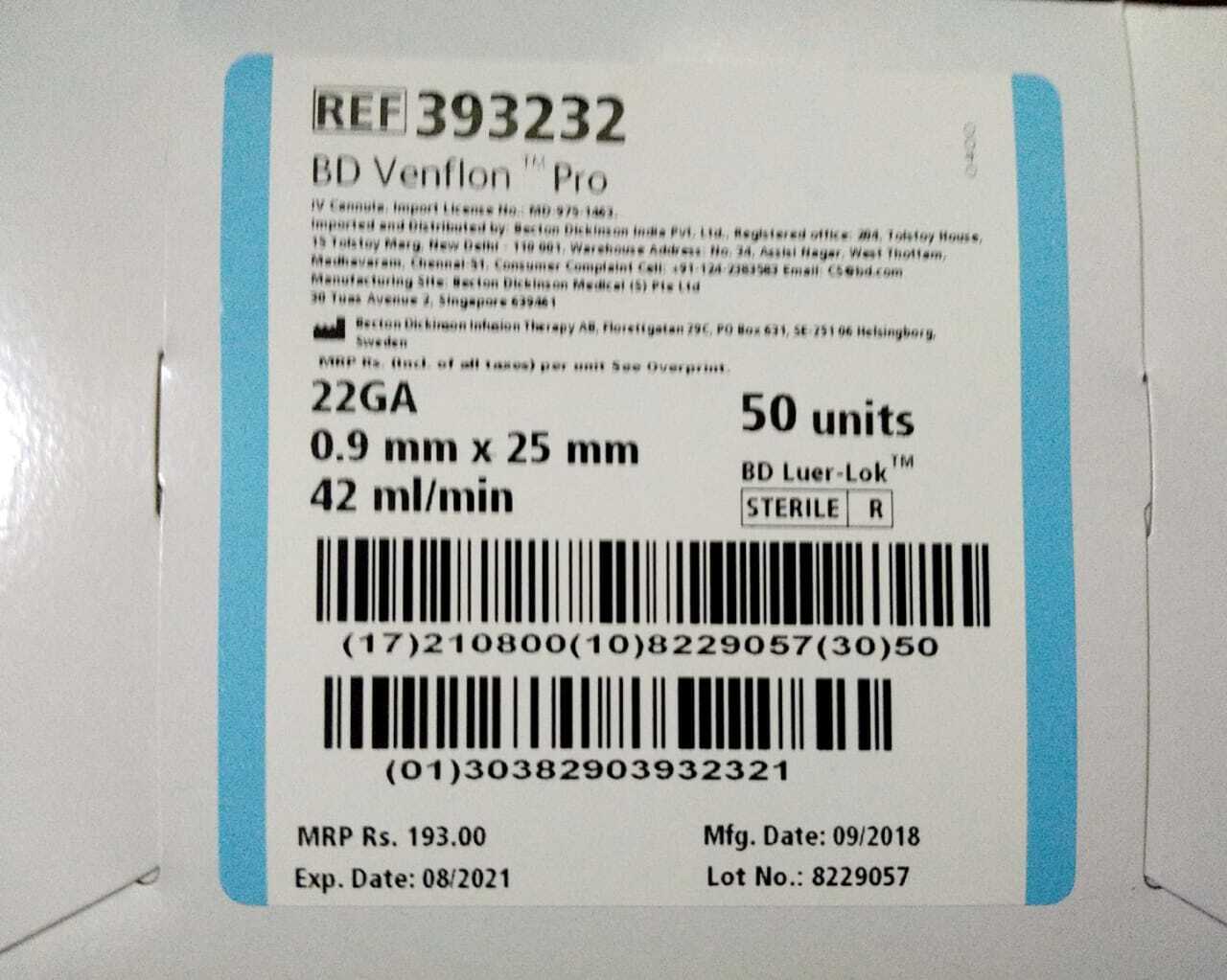 Bd Venflon Dimension(l*w*h): 5 Centimeter (Cm)