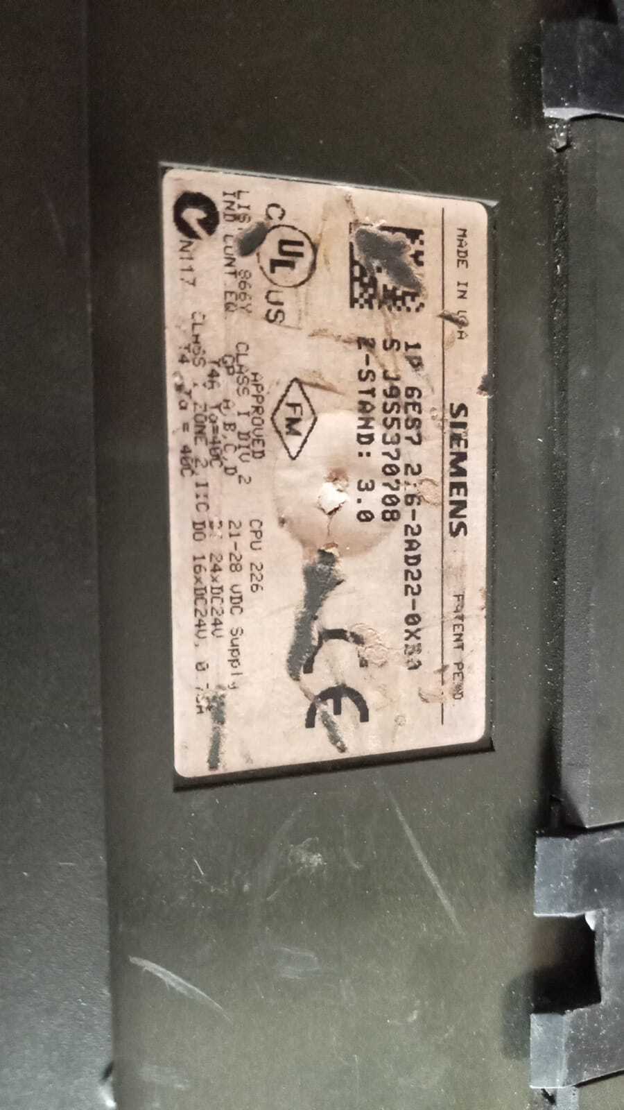 Siemens 6es7 216-2ad22-0xb0 Plc - Cpu 226 Compact Unit, 24 Di/16 Do Dc, 8 Kb Code/5 Kb Data, 2 Ppi/freeport Ports | Compact, Reliable, Programmable, Versatile, Efficient