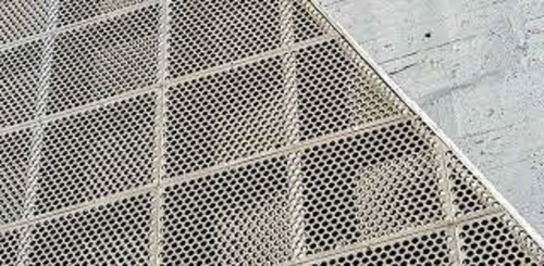 Perforated Metal Screen - Aluminum 2 mm Thick, 6 mm Hole Size Diamond Pattern, Powder Coated Finish | Architectural Screening, Decorative Cladding, Safety Barrier