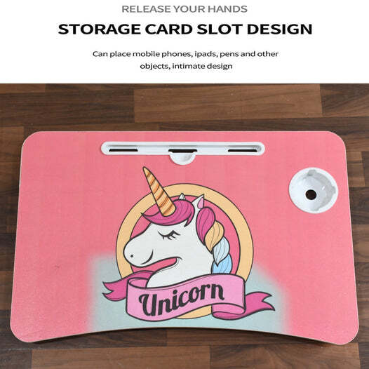 Foldable Bed Study Table Portable Multifunction Laptop Table Lapdesk For Children (7699)