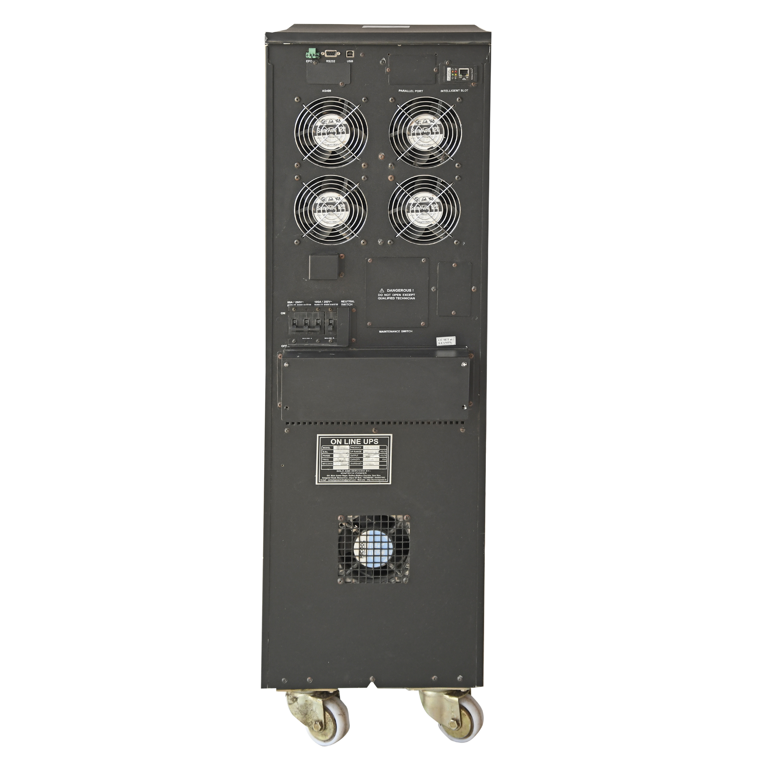 Rayvolts Power 15 Kva Online Ups Three In Single Out Phase 230v With Backup Of 90 Minutes External Batteries (12v-200ahx16) (192 Vdc)