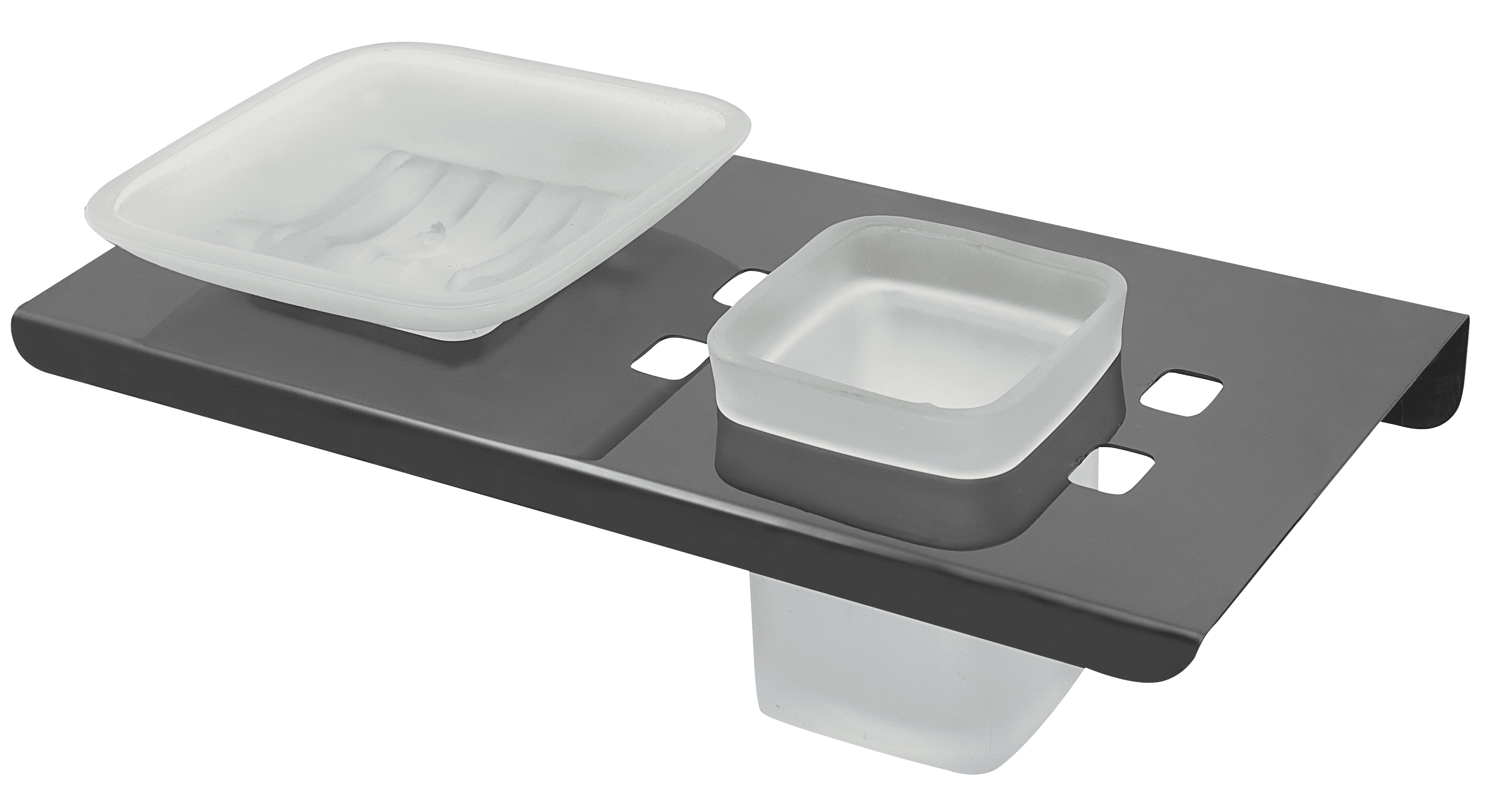 Glass Two In One Black - High-grade Ss 1790 With Pvd Coating | Versatile Liquid Storage And Dispensing System For Bathroom & Kitchen