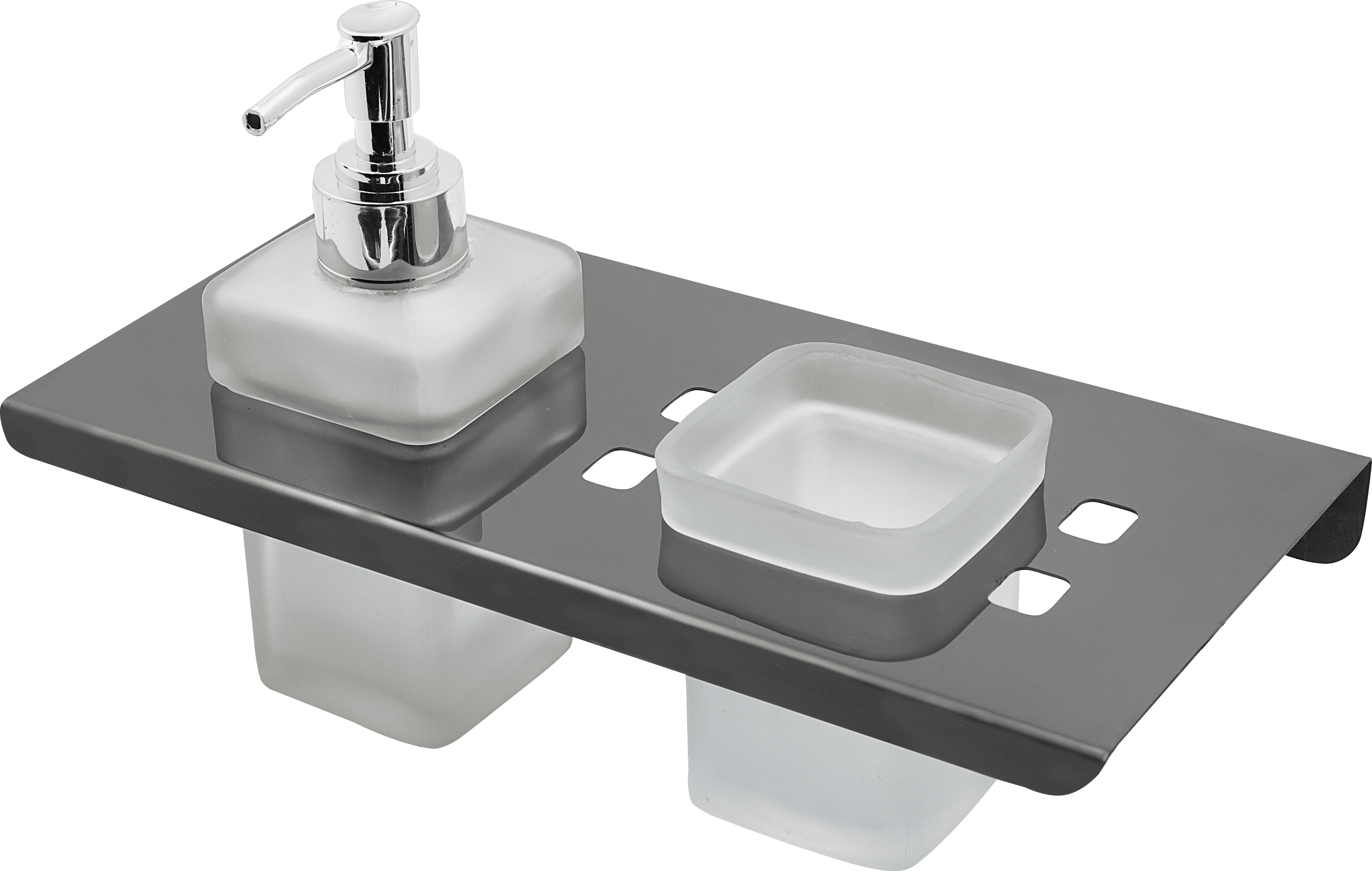 Glass Two In One Black - High-grade Ss 1790 With Pvd Coating | Versatile Liquid Storage And Dispensing System For Bathroom & Kitchen