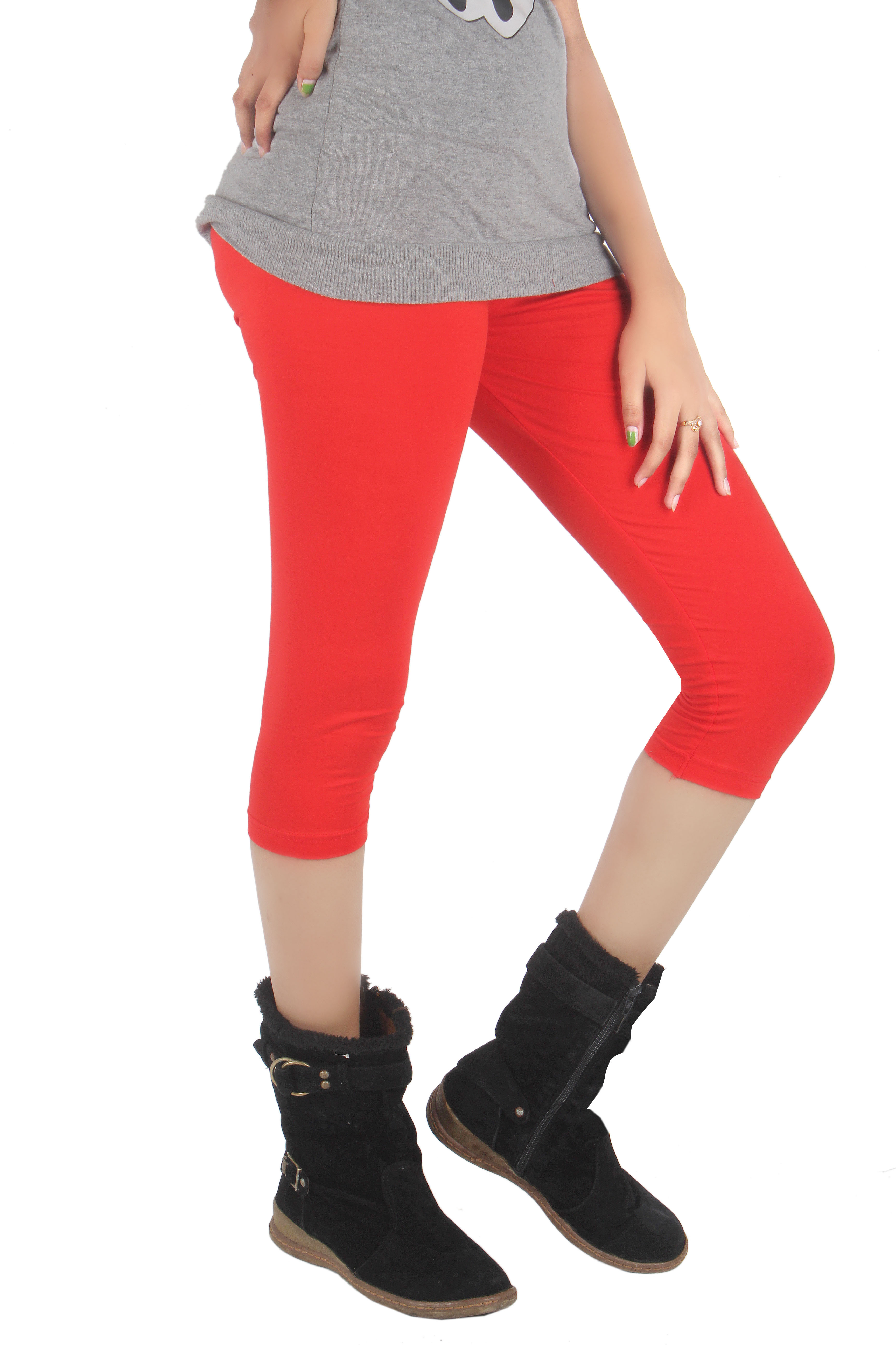 Classy Workout Capri - Color: Red
