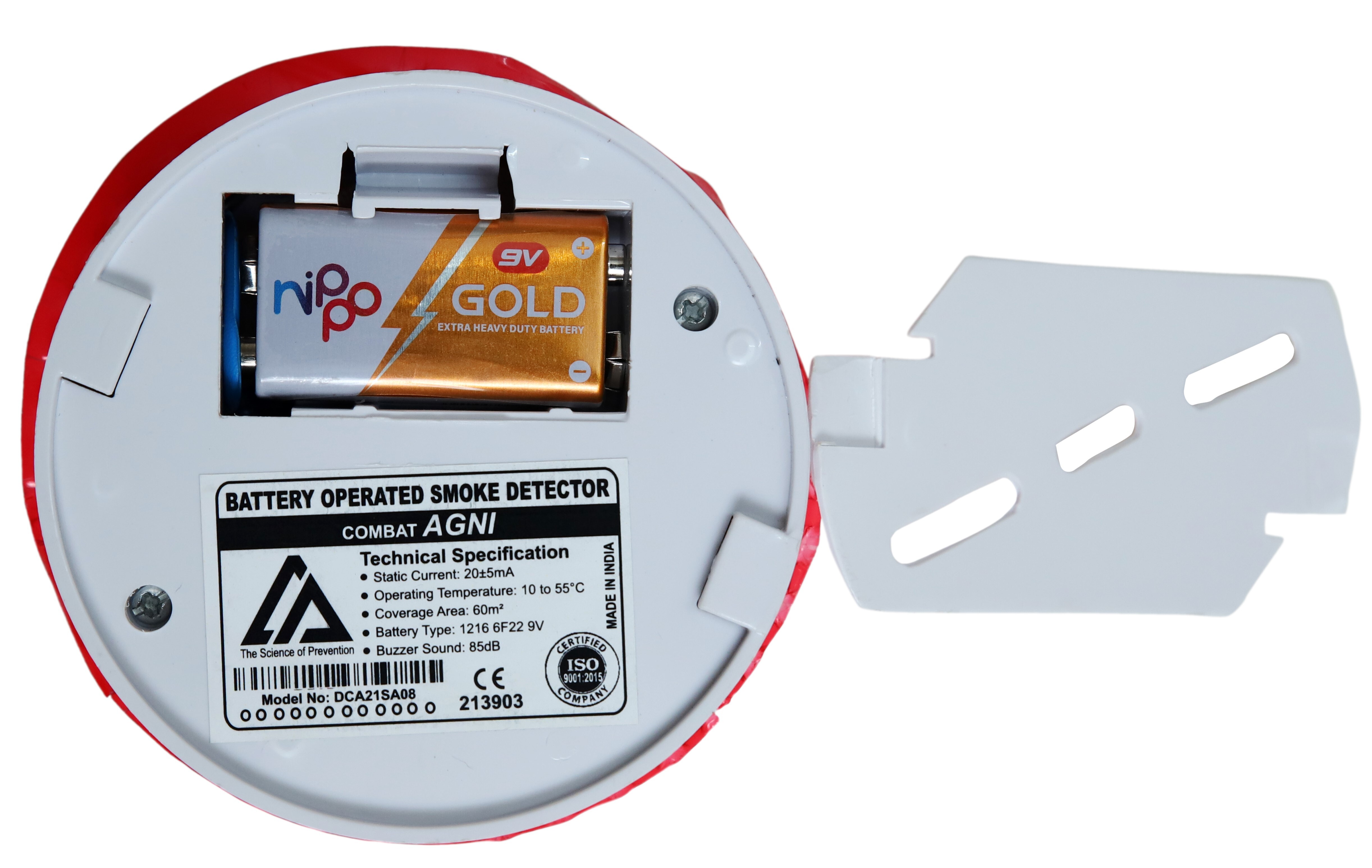 White Battery Operated Stand Alone Smoke Detector