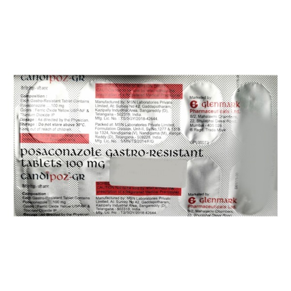 Candipoz-gr 100mg Tab - Antifungal Medication For Fungal Infections | Dosing As Prescribed, Whole Tablets With Food, Potential Side Effects To Monitor