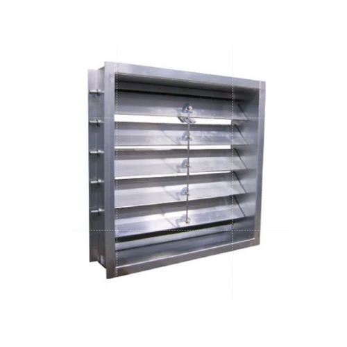 GI Volume Control Damper - Silver-Colored Steel, Wall-Mounted Ventilation Solution for Restaurants, Factories, Offices, and Warehouses