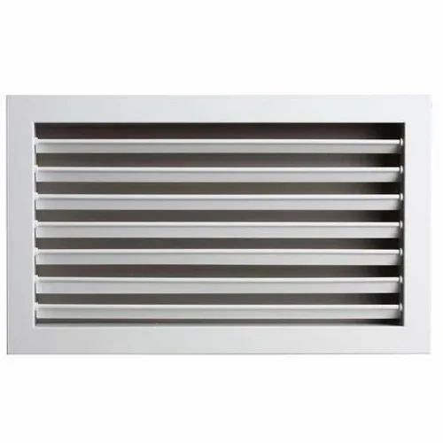 Single Deflection Louver - Aluminum, Wall-Mount, White Finish | Adjustable Design for Efficient Ventilation in Industrial Spaces