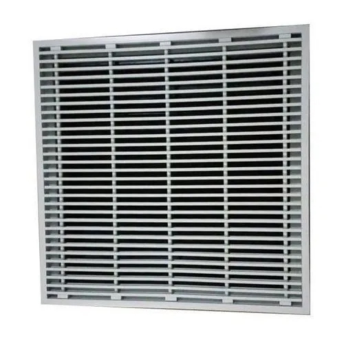 Aluminium AC Floor Grill - 2x2 Feet, White | Wall Mount Installation, Durable Aluminium for Industrial and Commercial Ventilation