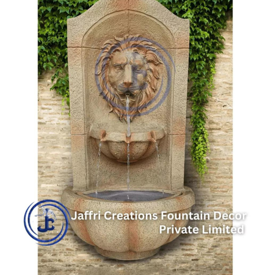 Lion Face Water Wall Fountain In Frp