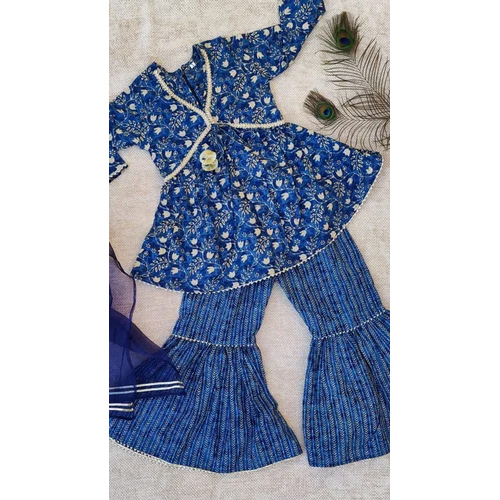 Kids Floral Dress - Cotton, Customized Size, Available In Various Colors - Washable Modern Style For Everyday Wear