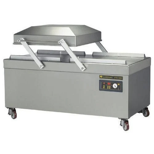 Double Chamber Vacuum Packaging Machine - Stainless Steel, 580x550x110 mm, Silver Color | Automatic Electric Drive, PLC Control, Highly Efficient, Heavy Duty, Durable