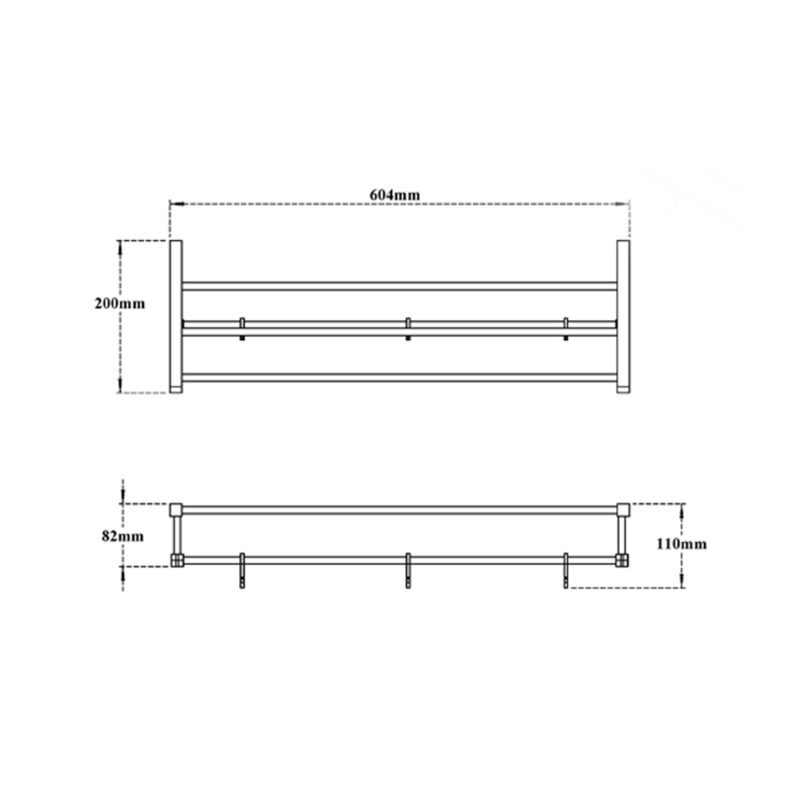 Black Towel Rack-subtle - Finish: Glossy