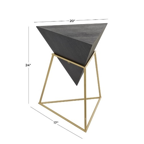 Multipurpose Side Table - Iron, 17x20x24 Inch | Gold Color, Handmade, Eco-friendly, Fireproof, Water-resistant