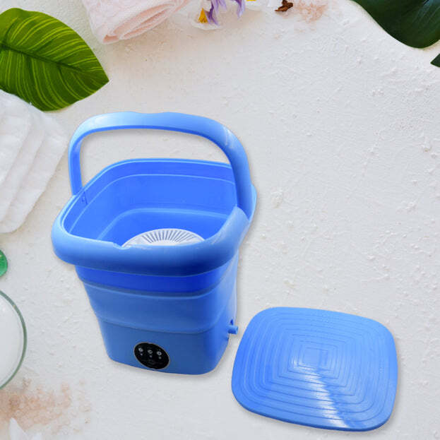 Mini Washing Machine Foldable Mini Washer With Drain Basket Portable Washing Machine Foldable For Laundry Travel Camping Rv Baby Clothes (1335b)