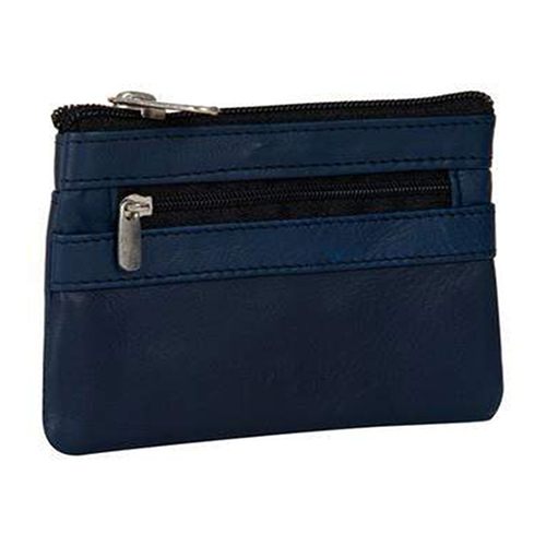 Blue 12X8 Cm Sheep Leather Coin Pouch