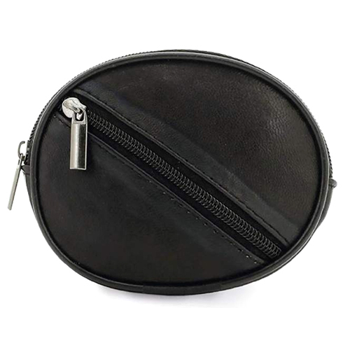 Black 9X9 Cm Sheep Leather Coin Pouch