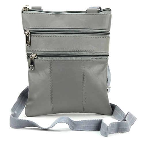 Grey 20X18 Cm Sheep Leather Sling Bag