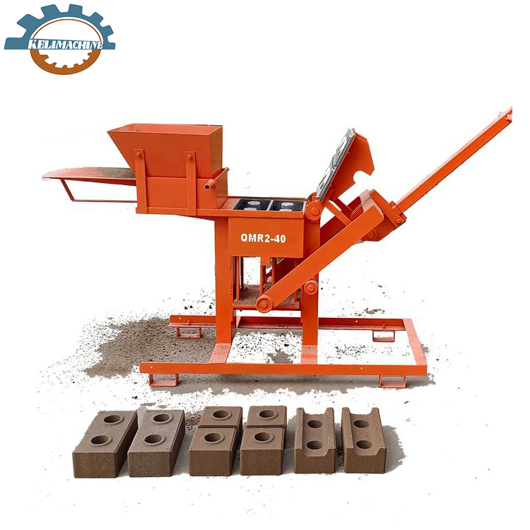 Kl2-40 Home Business Manual Interlocking Clay Brick Making Machine - Color: Orange