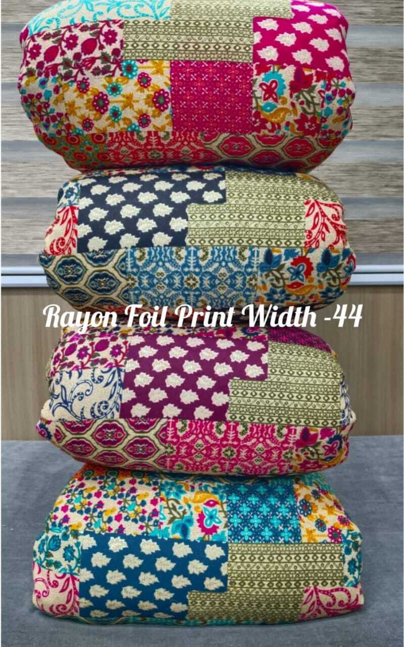 Rayon Foil Pt. - Rayon Foil Print, Width 44", All Colors Available | Perfect For Women's Indian Wear, Printed Pattern, Versatile Style