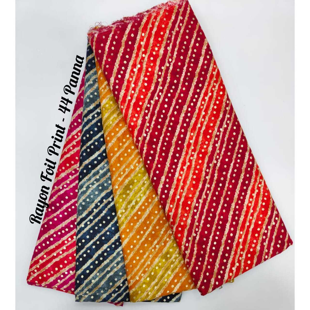 Rayon Foil Print Fa - Rayon Foil Print, Width 44" | All Colors, Density For Women's Indian Wear, Printed Pattern, Yarn Type: Rayon Foil Print