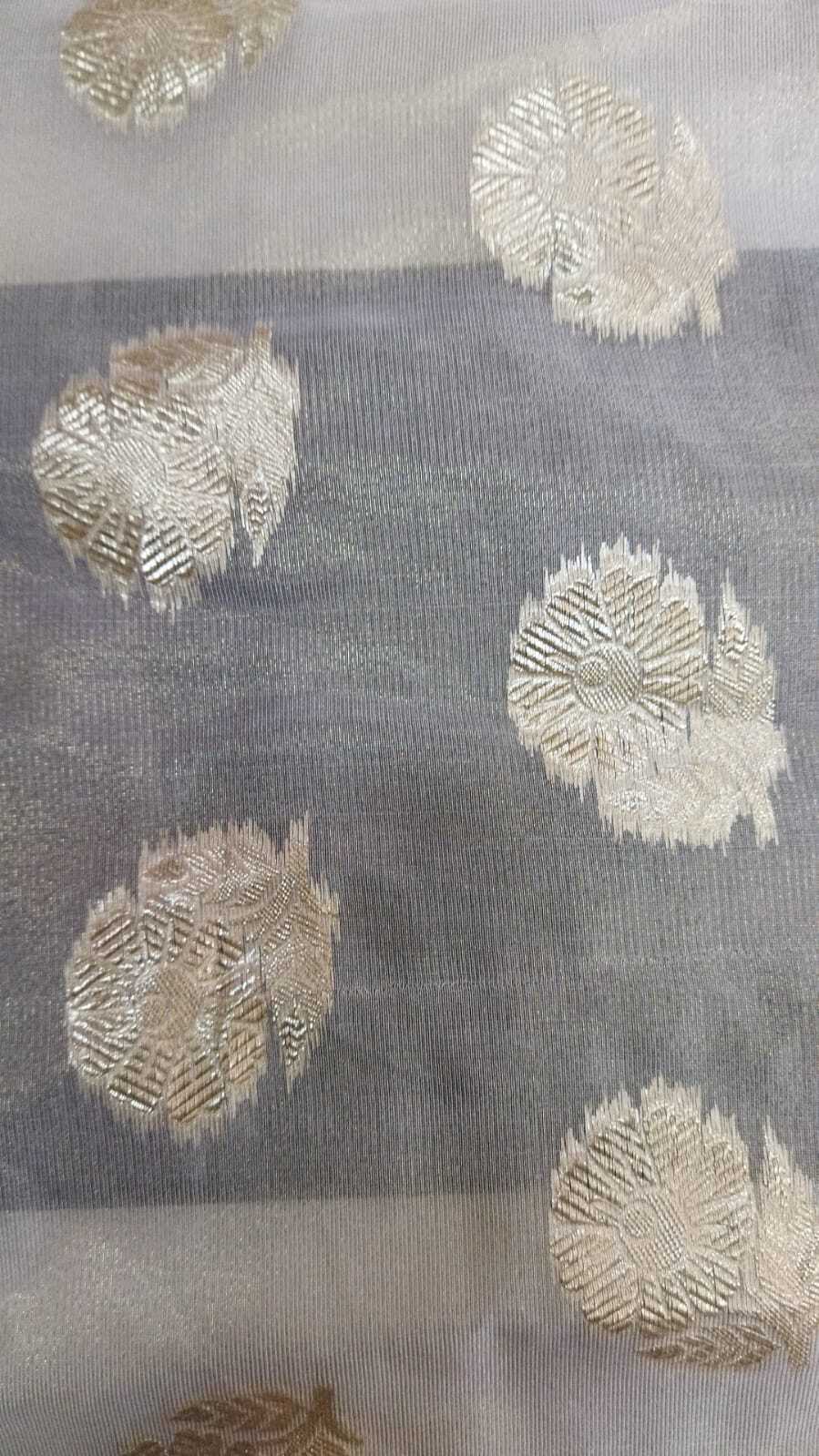 Dyeable Tissue Jacquard Jari - 44 Inch Width, All Colors | Quick Dry, Washable, Shiny Fabric For Women's Suit And Saree Dress Material