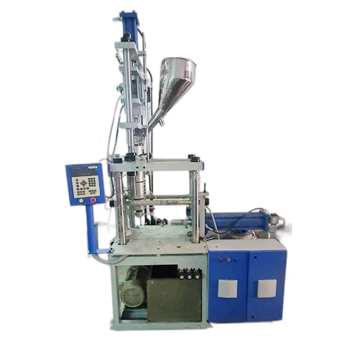 ब्लू-व्हाइट माइल्ड स्टील सेमी ऑटोमैटिक वर्टिकल इंजेक्शन मोल्डिंग मशीन
