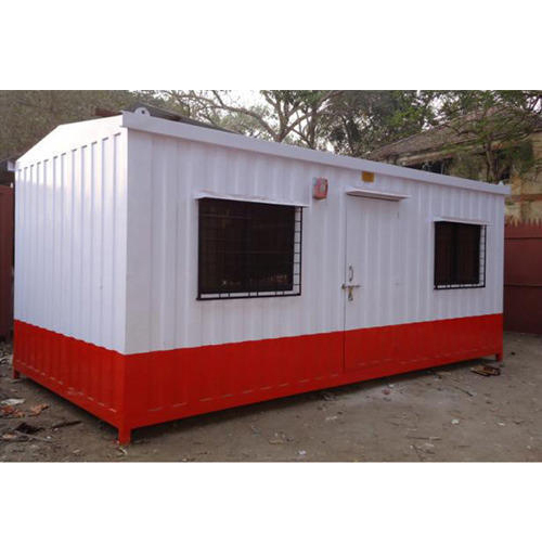 White-Red Portable Site Office Cabin