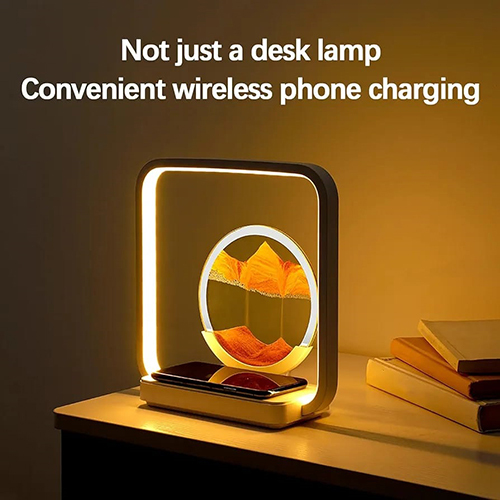 Led Wireless Charger 3 Color Touch Control 3D Motion Table Lamp - Color: As Per Availability