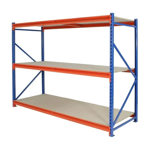 Light Duty Storage Rack - Steel, 5 Foot Height, Orange-Blue Color | High Quality, Durable, Rounded Shelves, Ideal for Commercial and Industrial Use