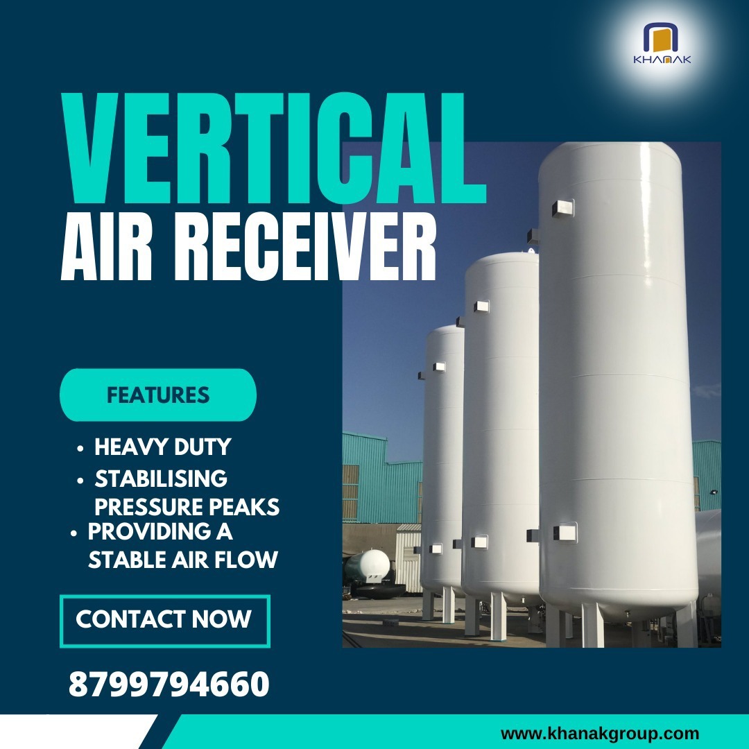 White Vertical Air Receiver Tank