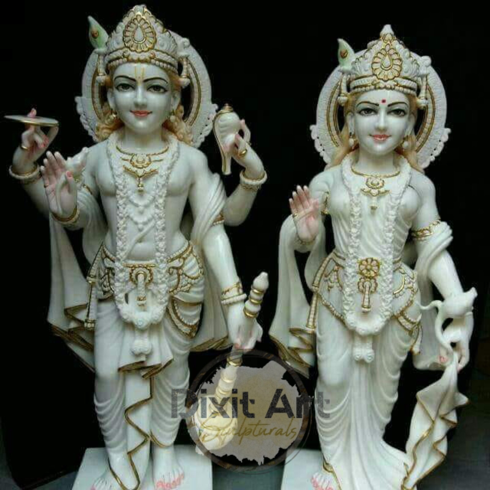 Painting Marble Laxmi Narayan Ji Statue