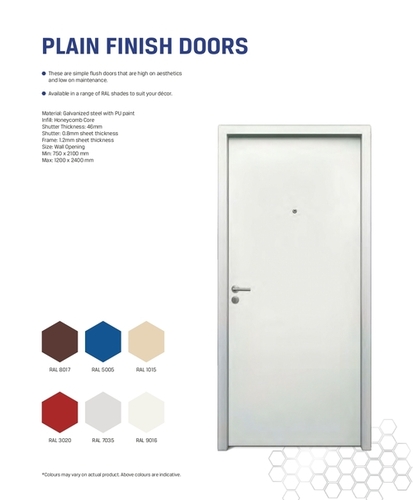 JSW प्लेन फिनिश स्टील डोर आवेदन: औद्योगिक